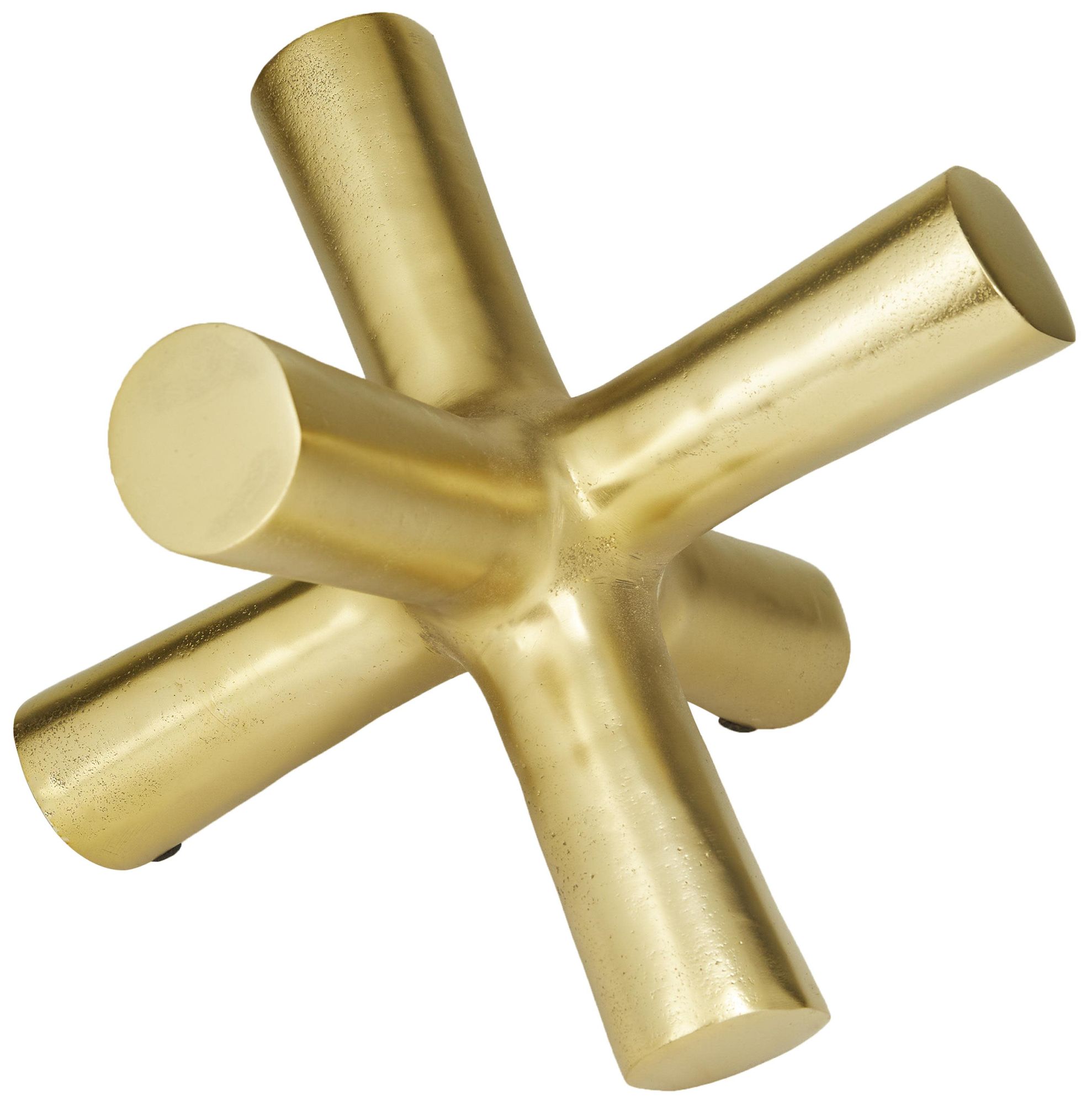 Image 2 Gold Aluminum Metal Modern Sculpture, 10" x 11" x 9"