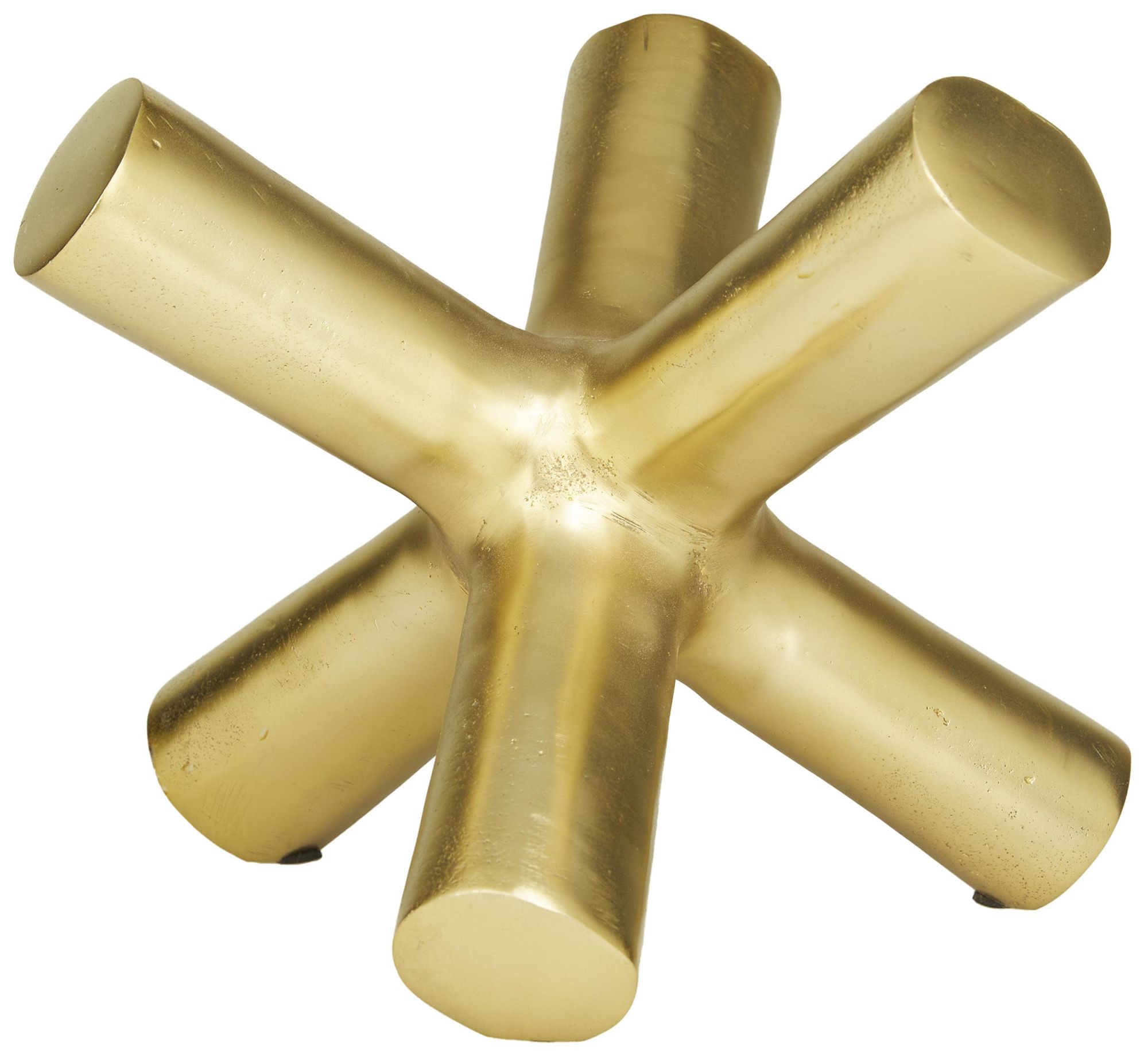 Image 4 Gold Aluminum Metal Modern Sculpture, 10" x 11" x 9" more views