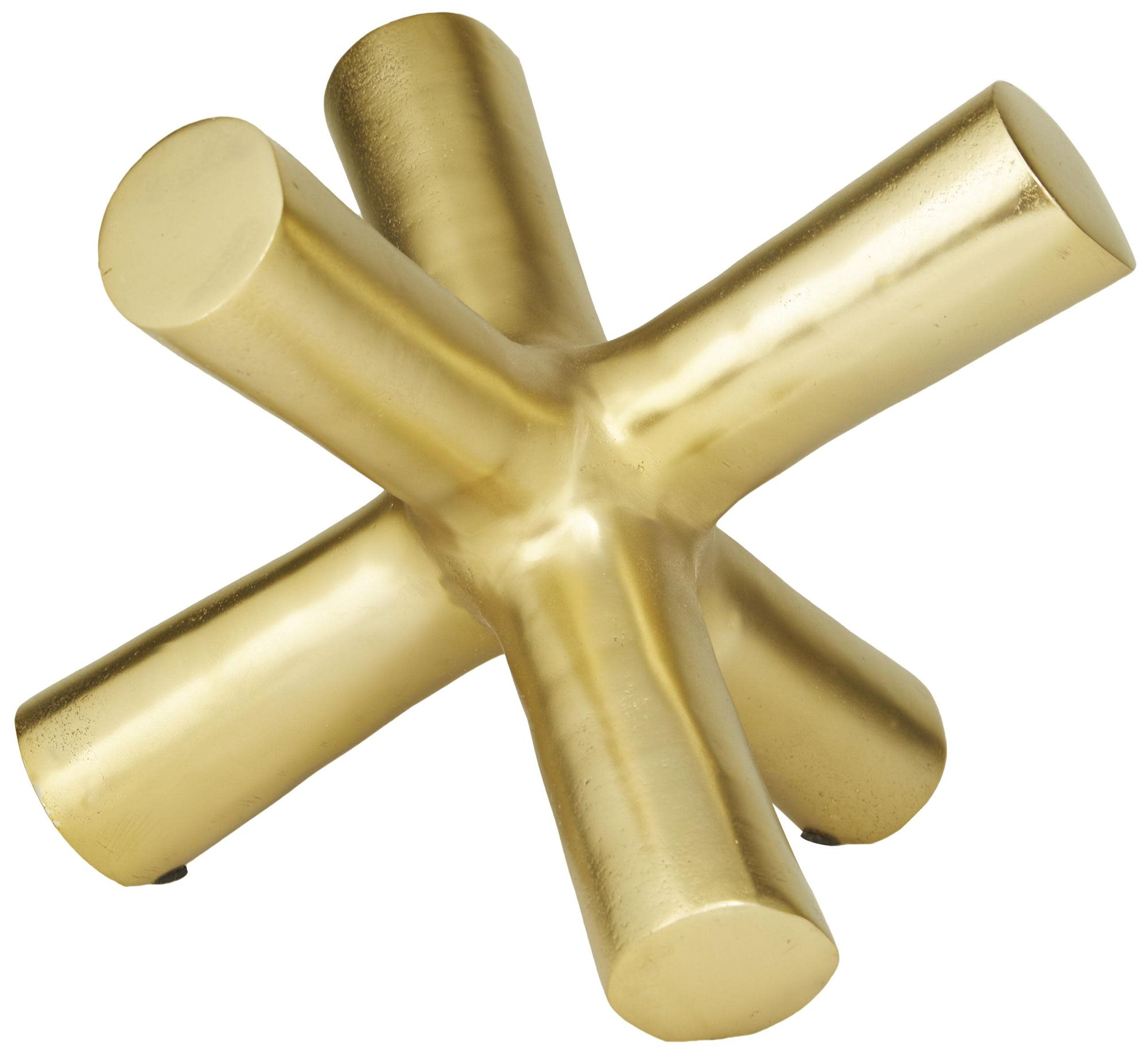 Image 5 Gold Aluminum Metal Modern Sculpture, 10" x 11" x 9" more views