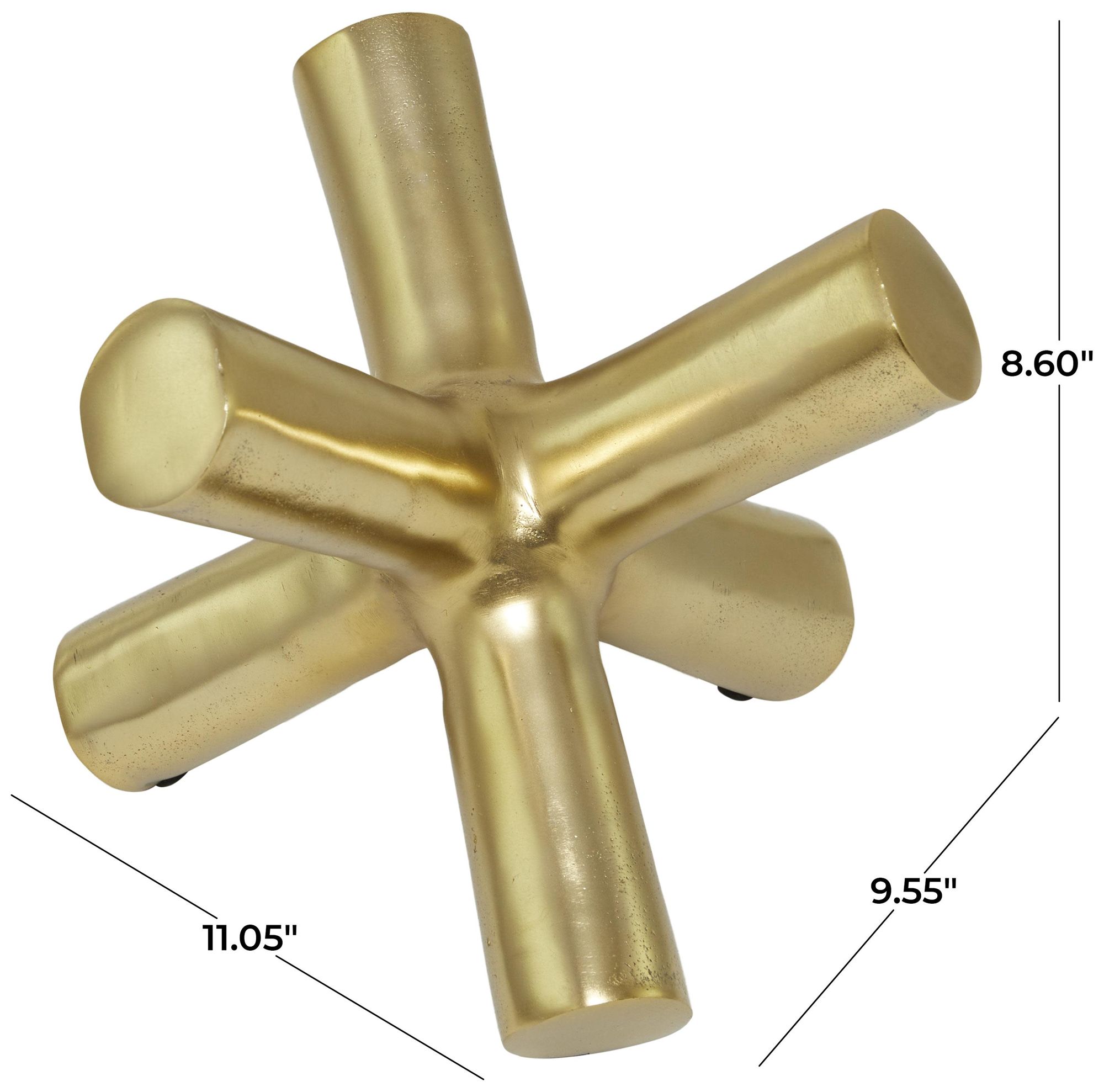 Image 6 Gold Aluminum Metal Modern Sculpture, 10" x 11" x 9" more views