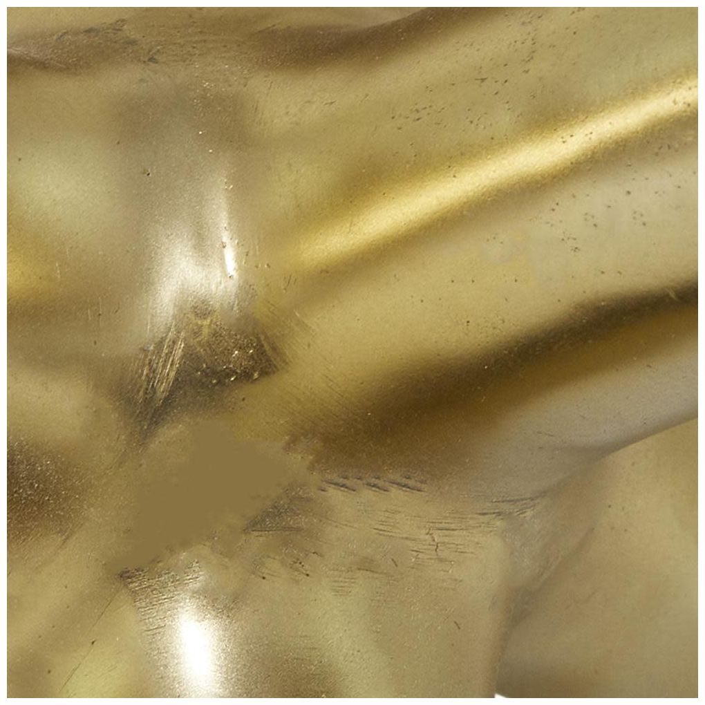 Image 7 Gold Aluminum Metal Modern Sculpture, 10" x 11" x 9" more views