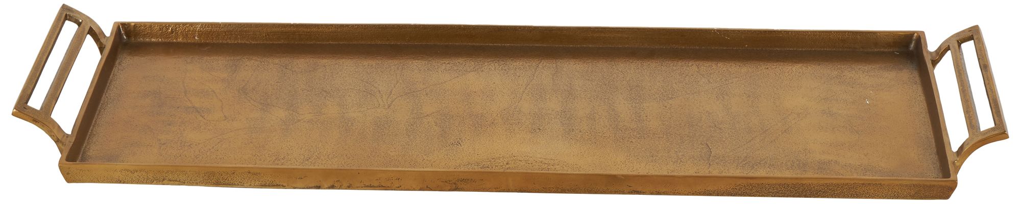 Image 6 Gold Aluminum Metal Modern Tray, 34" x 12" x 2" more views