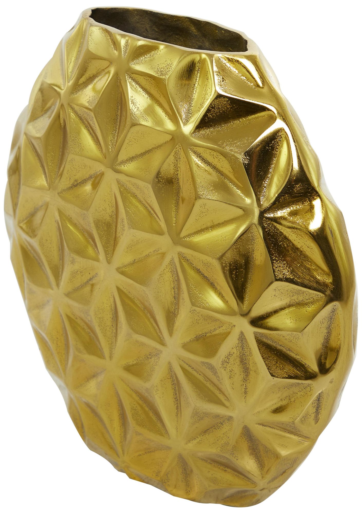 Image 5 Gold Aluminum Metal Modern Vase, 14" x 5" x 13" more views
