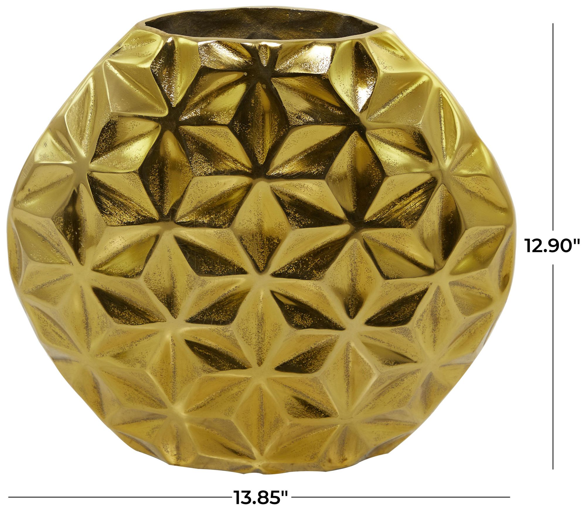 Image 6 Gold Aluminum Metal Modern Vase, 14" x 5" x 13" more views