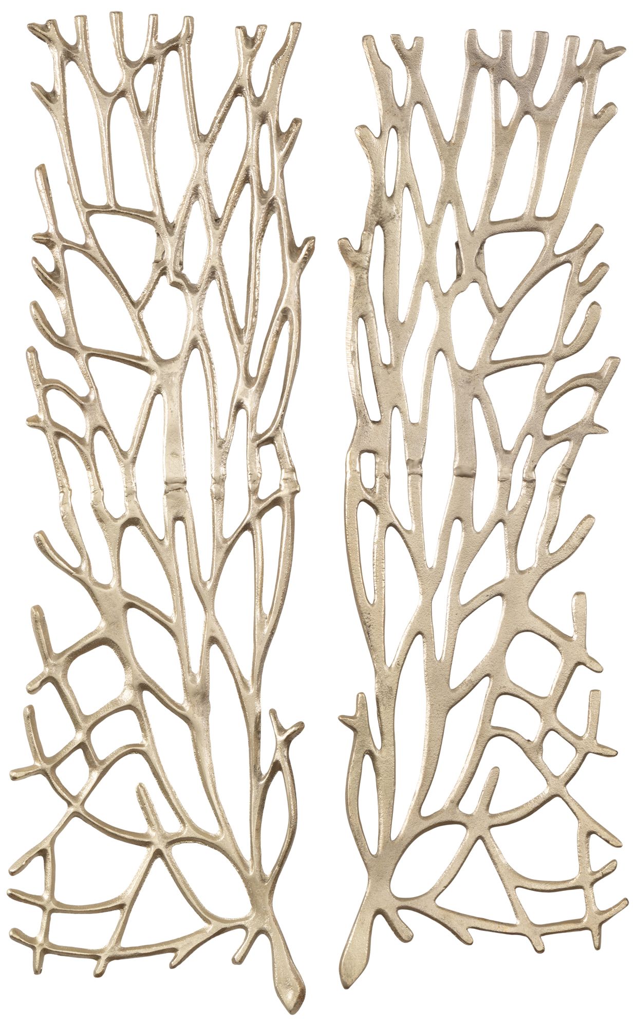 Image 2 Gold Aluminum Metal Modern Wall Decor, S/2 11"W, 33"H