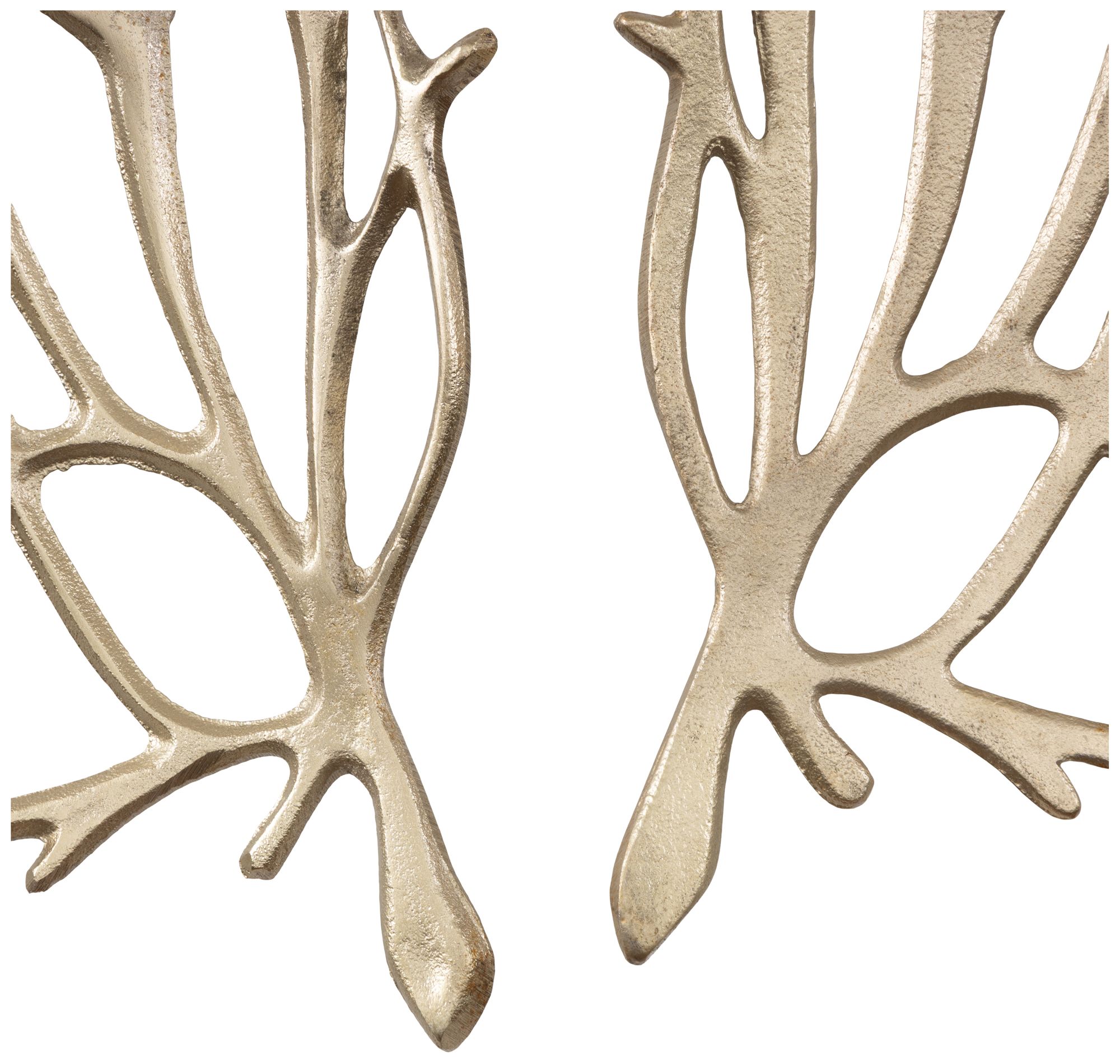 Image 3 Gold Aluminum Metal Modern Wall Decor, S/2 11"W, 33"H more views