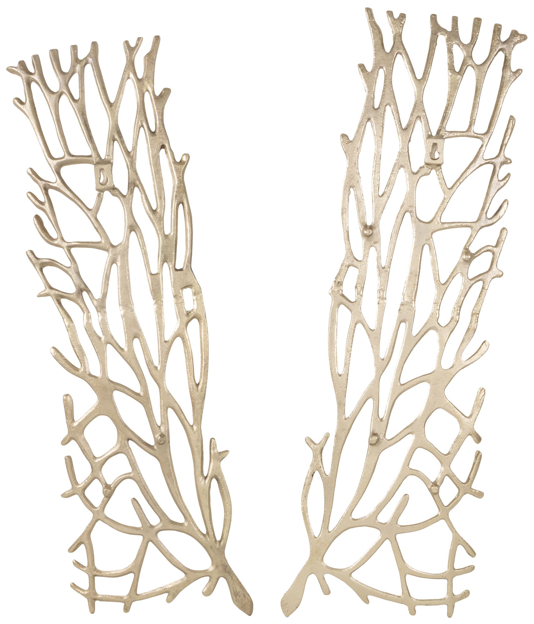 Image 5 Gold Aluminum Metal Modern Wall Decor, S/2 11"W, 33"H more views