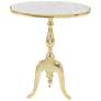 Gold Aluminum Metal Traditional Accent Table, 19" x 12" x 22"