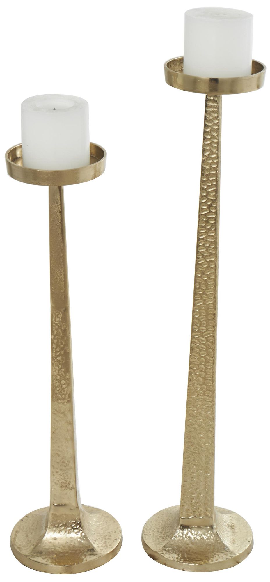 Image 2 Gold Aluminum Metal Traditional Candle H