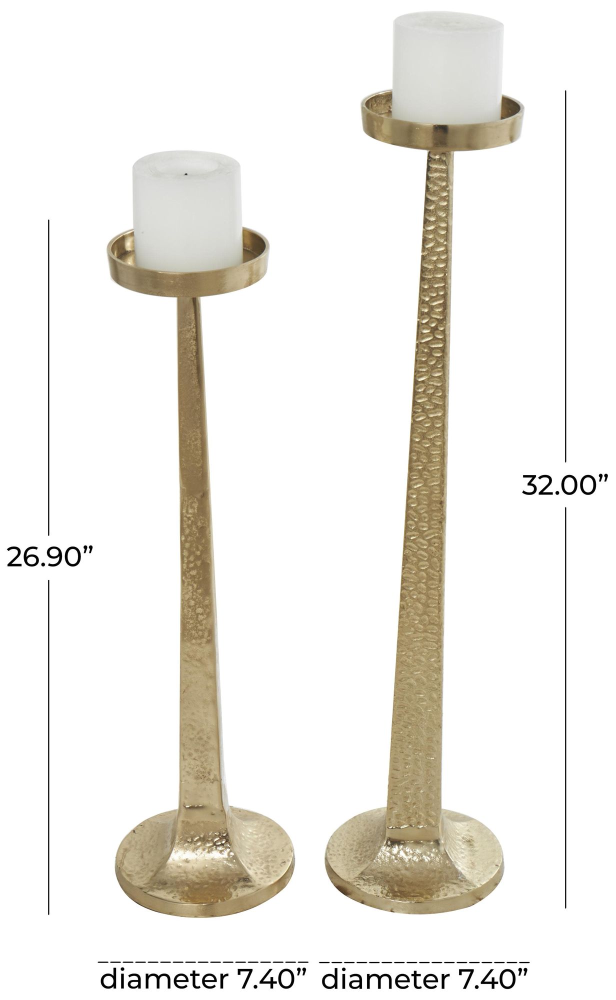 Image 7 Gold Aluminum Metal Traditional Candle H more views