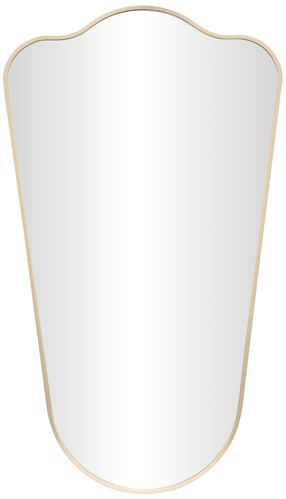 Image 2 Gold Aluminum Metal Transitional Wall Mirror, 20" x 1" x 35"