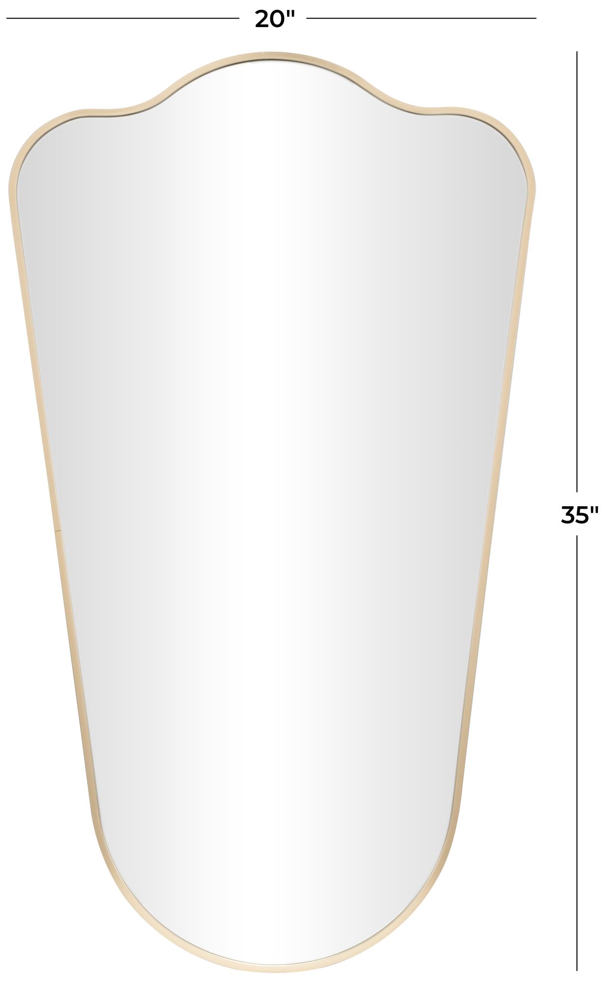 Image 7 Gold Aluminum Metal Transitional Wall Mirror, 20" x 1" x 35" more views