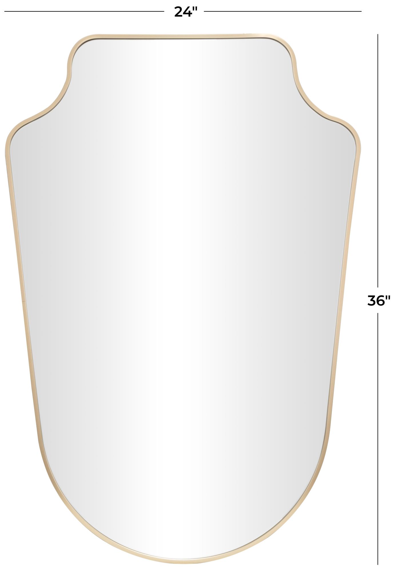 Image 7 Gold Aluminum Metal Transitional Wall Mirror, 24" x 1" x 36" more views