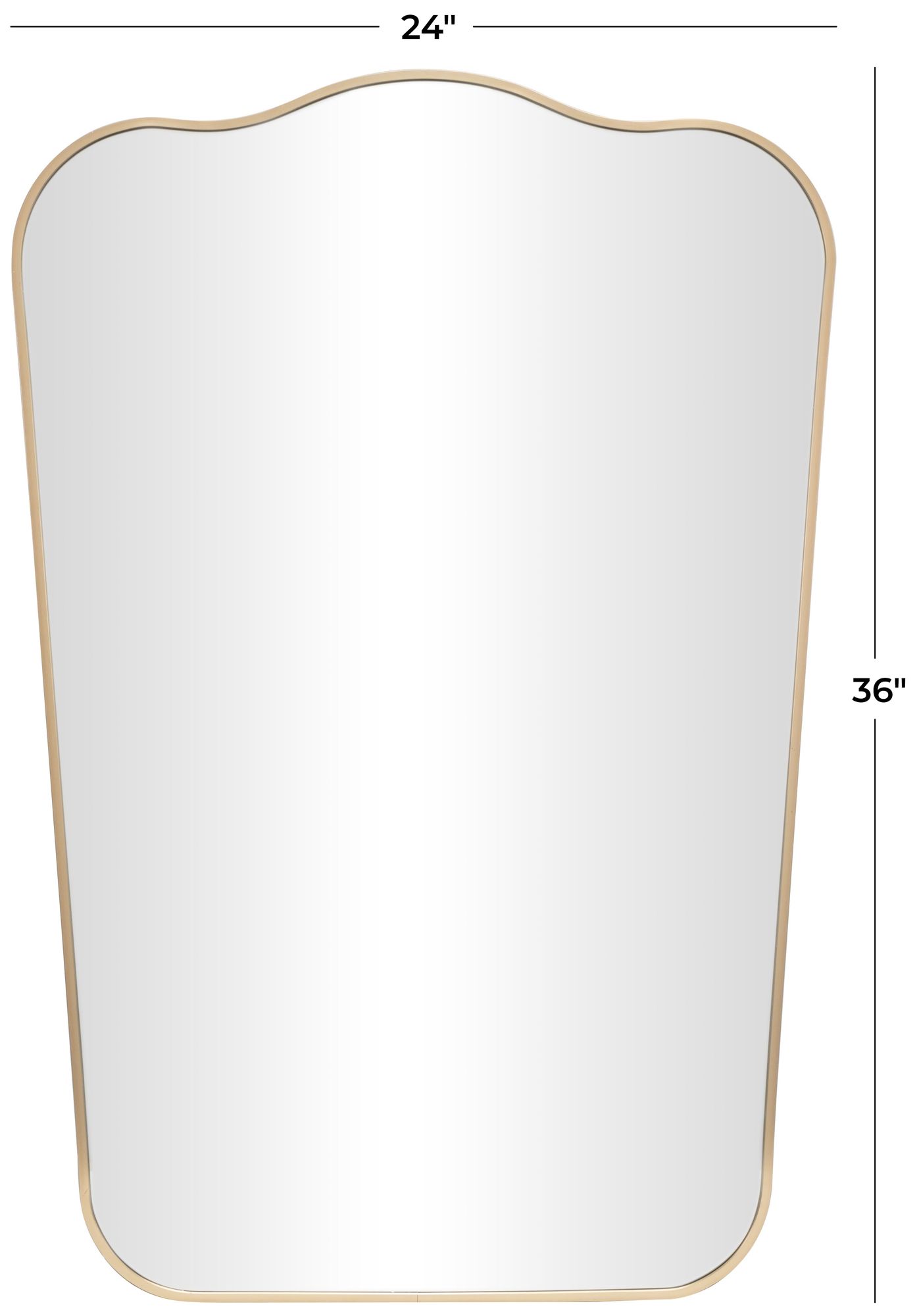 Image 7 Gold Aluminum Metal Transitional Wall Mirror, 24" x 1" x 36" more views