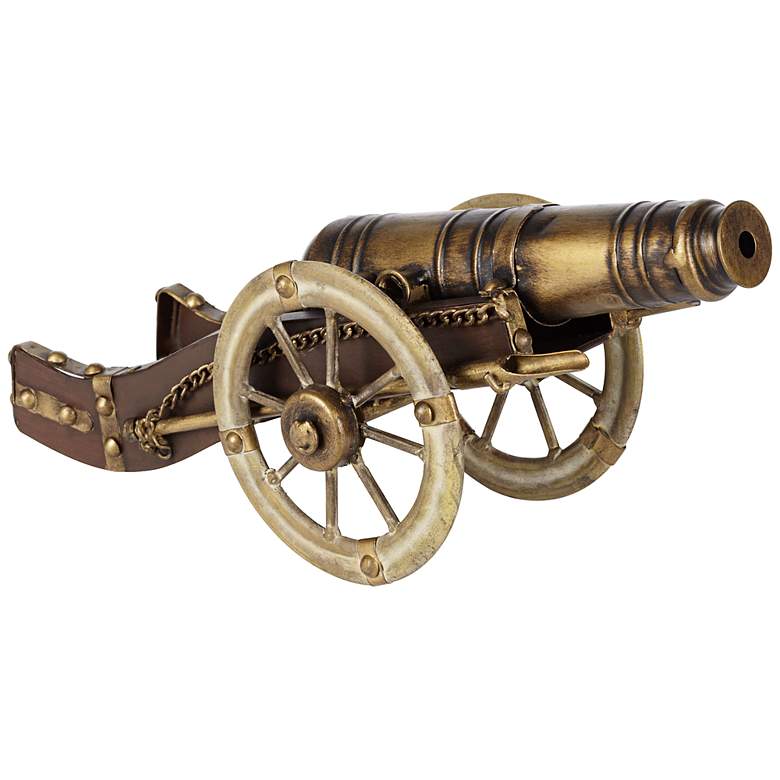 Image 1 Gold and Brown Model Cannon Decorative Accent