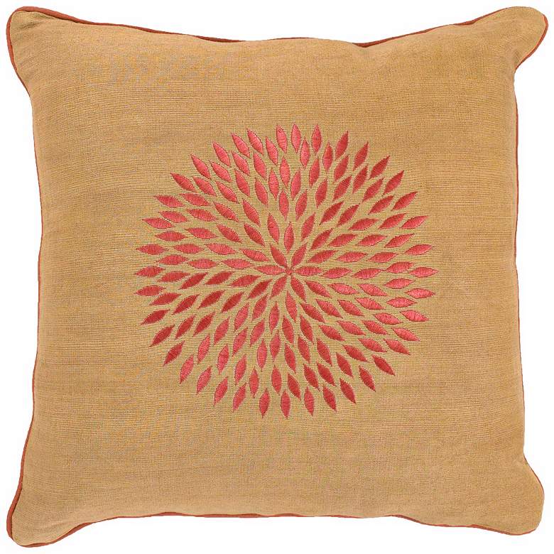 Image 1 Gold and Rust Jute Blend Pillow