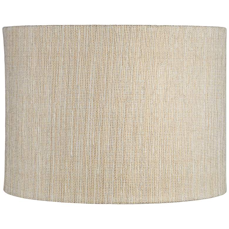 Image 1 Gold and Silver Plastic Weave Drum Shade 15x15x11 (Spider)