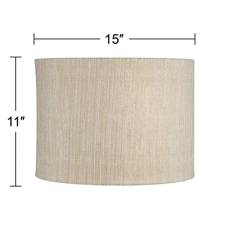 Image 5 Gold and Silver Plastic Weave Drum Shade 15x15x11 (Spider) more views