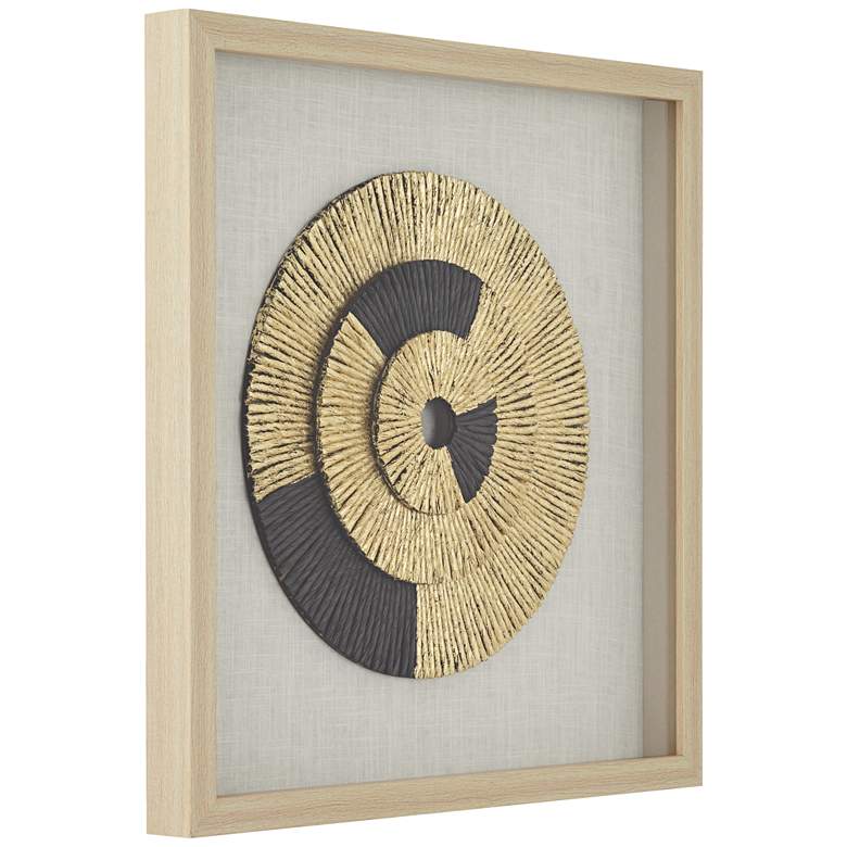 Image 5 Gold Black Circle 23 1/2" Square Shadow Box Framed Wall Art more views