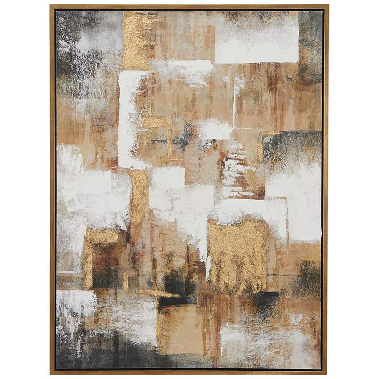 Image 3 Gold Canvas Abstract 47" High Framed Canvas Wall Art