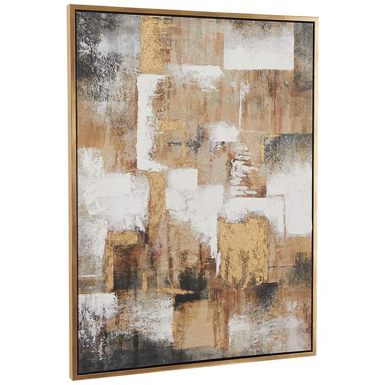 Image 7 Gold Canvas Abstract 47 inch High Framed Canvas Wall Art more views