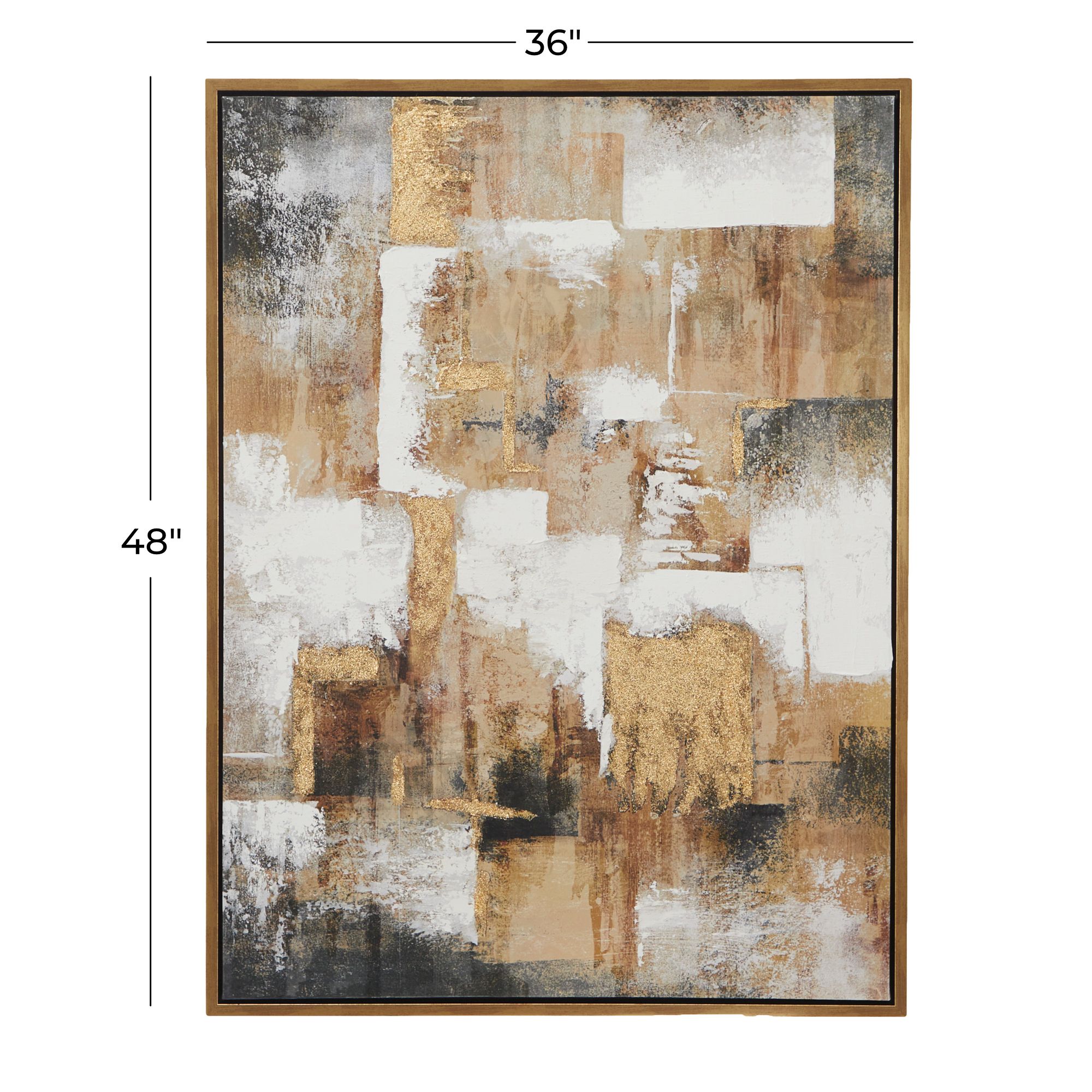 Gold Canvas Abstract 47" High Framed Canvas Wall Art in scene