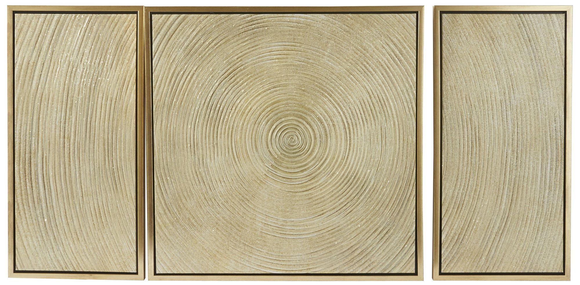 Image 2 Gold Canvas Coastal Framed Wall Art, S/3 32", 16", 16"W