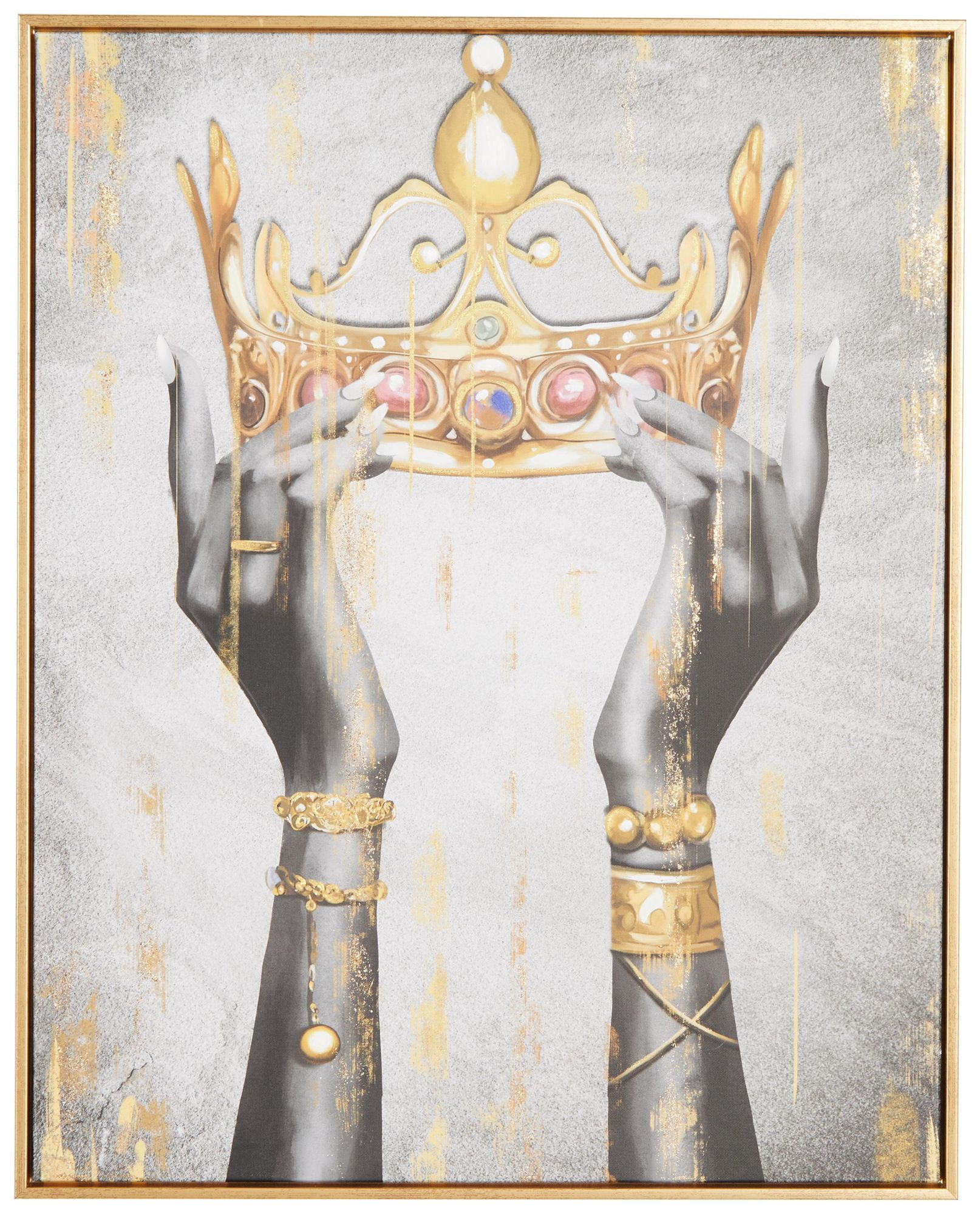 Image 2 Gold Canvas Modern Framed Wall Art, 24" x 2" x 24"