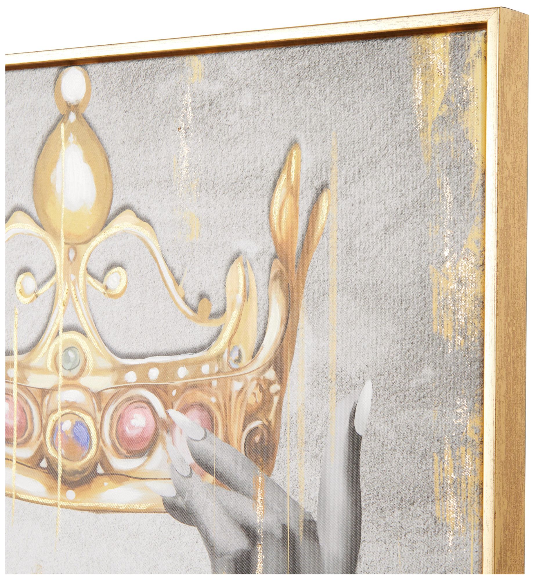 Image 4 Gold Canvas Modern Framed Wall Art, 24" x 2" x 24" more views