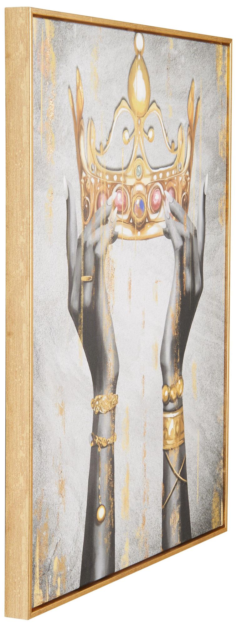 Image 6 Gold Canvas Modern Framed Wall Art, 24" x 2" x 24" more views