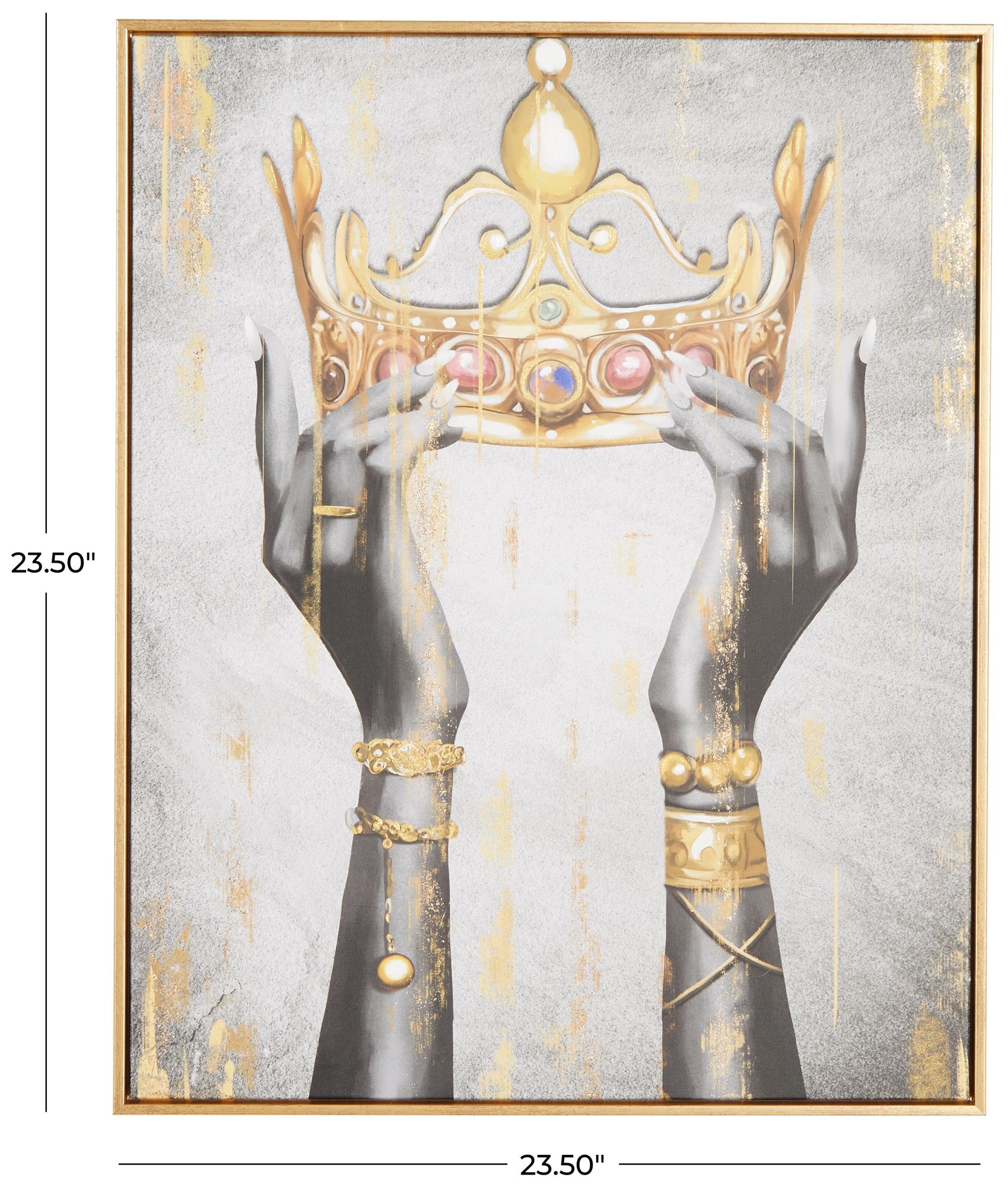 Image 7 Gold Canvas Modern Framed Wall Art, 24" x 2" x 24" more views