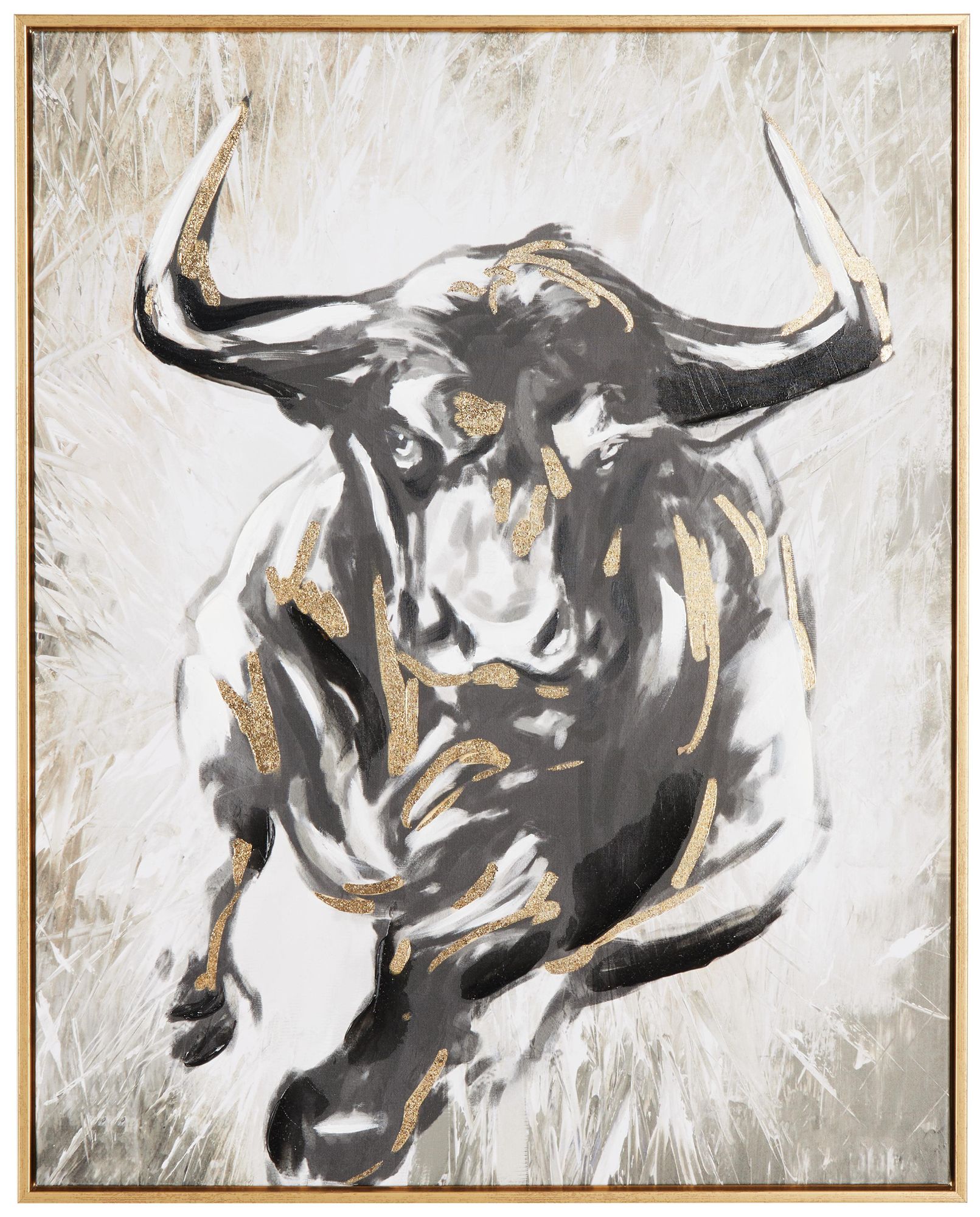 Image 2 Gold Canvas Modern Framed Wall Art, 24" x 2" x 24"