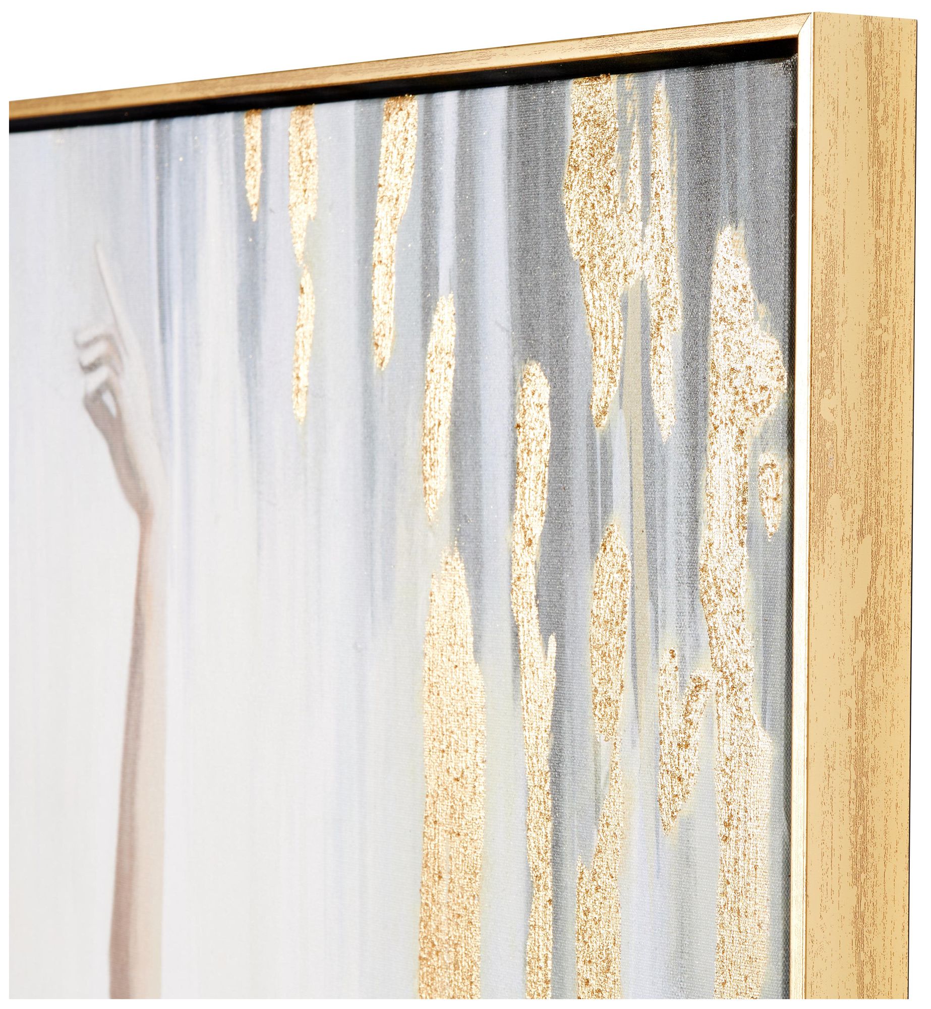 Image 3 Gold Canvas Modern Framed Wall Art, 30" x 2" x 59" more views