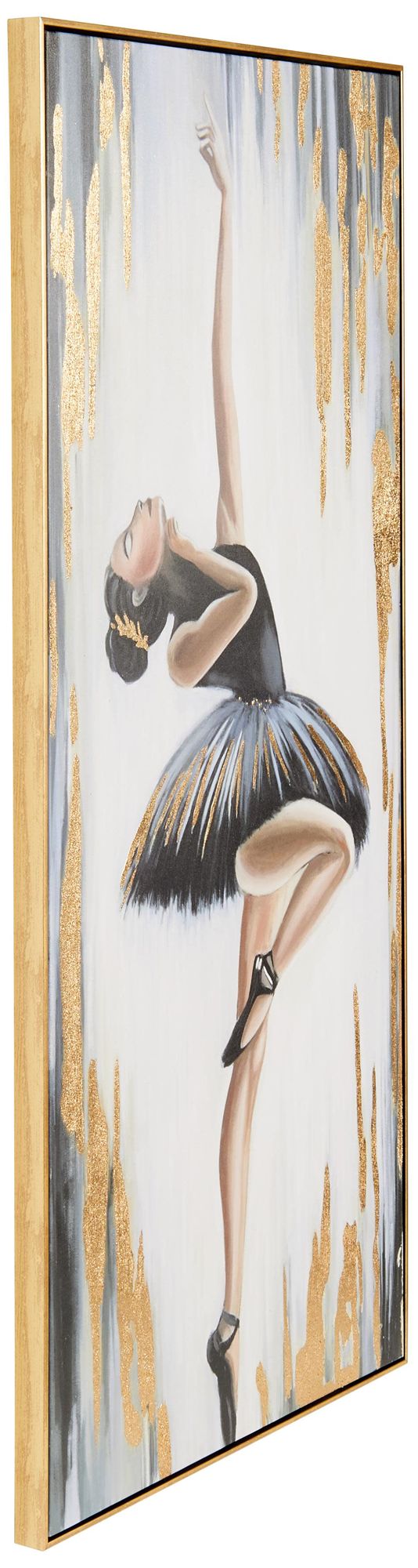 Image 6 Gold Canvas Modern Framed Wall Art, 30" x 2" x 59" more views