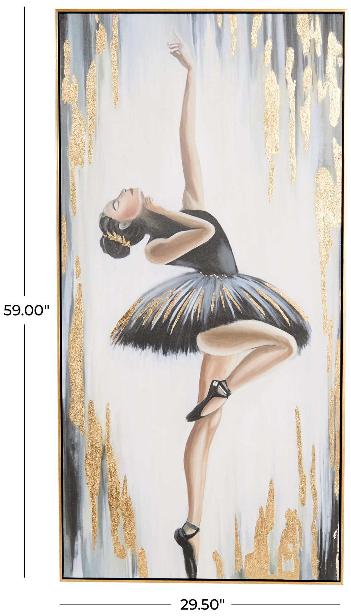 Image 7 Gold Canvas Modern Framed Wall Art, 30" x 2" x 59" more views