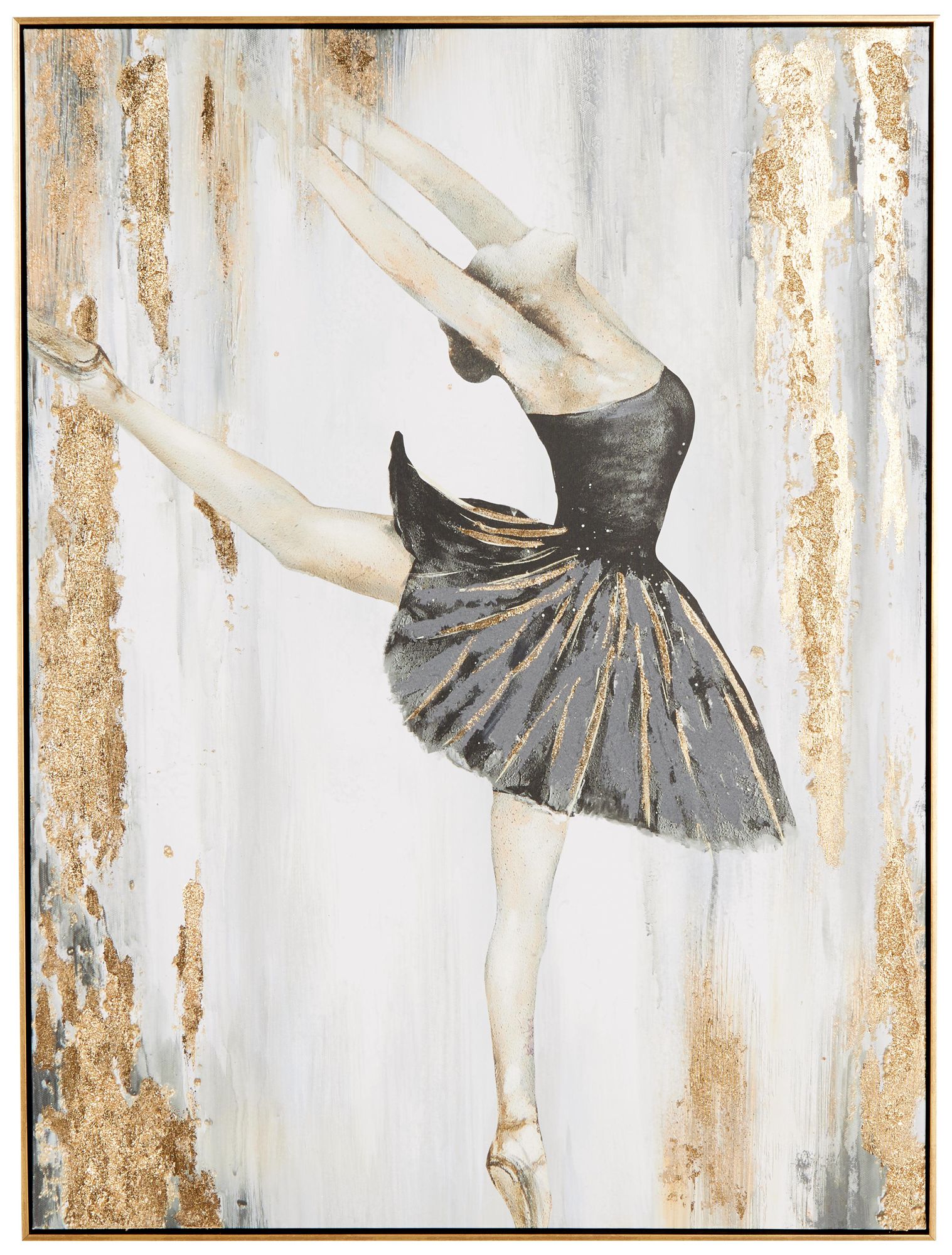 Image 2 Gold Canvas Modern Framed Wall Art, 36" x 2" x 47"