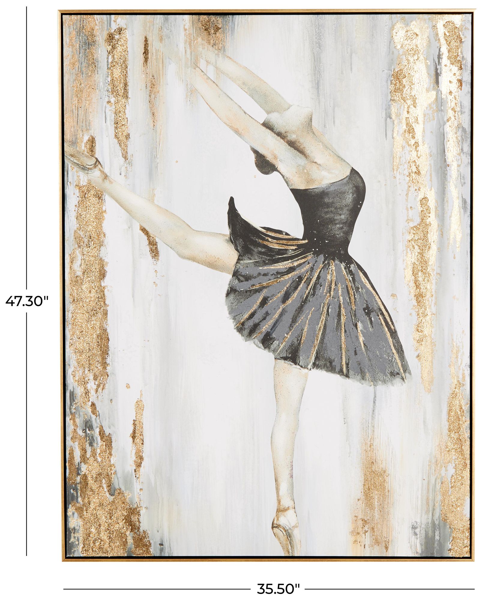 Image 7 Gold Canvas Modern Framed Wall Art, 36" x 2" x 47" more views