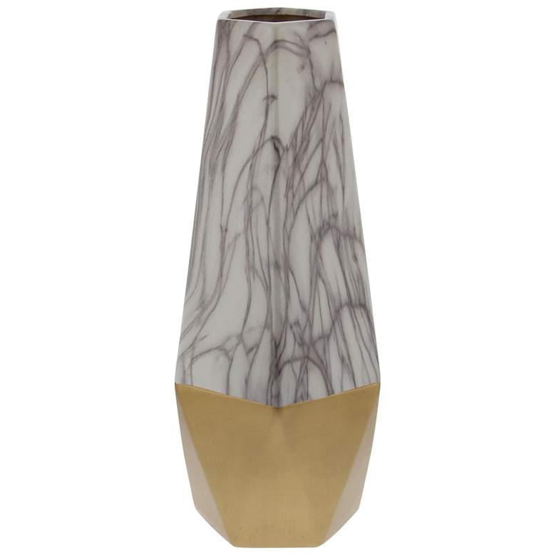 Image 1 Gold Ceramic Contemporary Vase, 7" x 7" x 18"