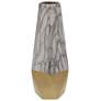 Gold Ceramic Contemporary Vase, 7" x 7" x 18"