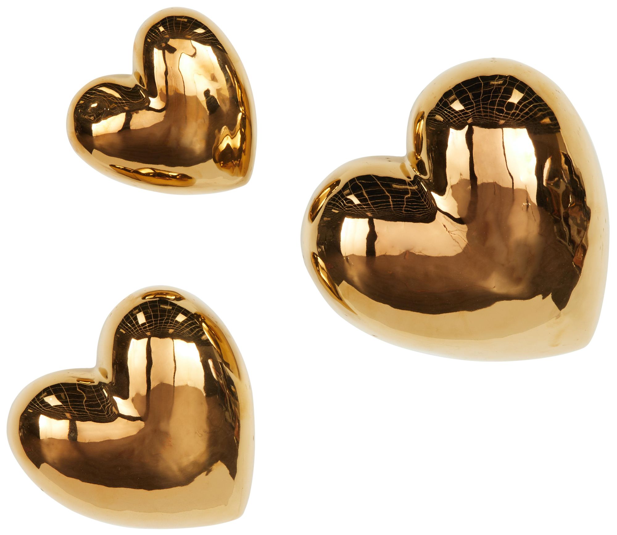 Image 2 Gold Ceramic Glam Wall Decor, S/3 10", 8", 6"H