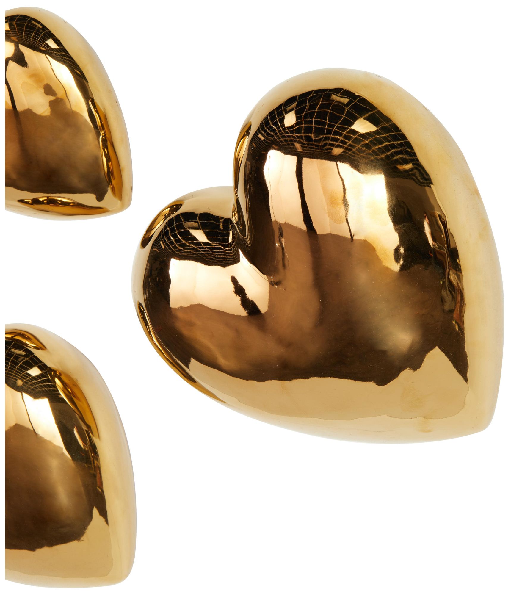 Image 4 Gold Ceramic Glam Wall Decor, S/3 10", 8", 6"H more views