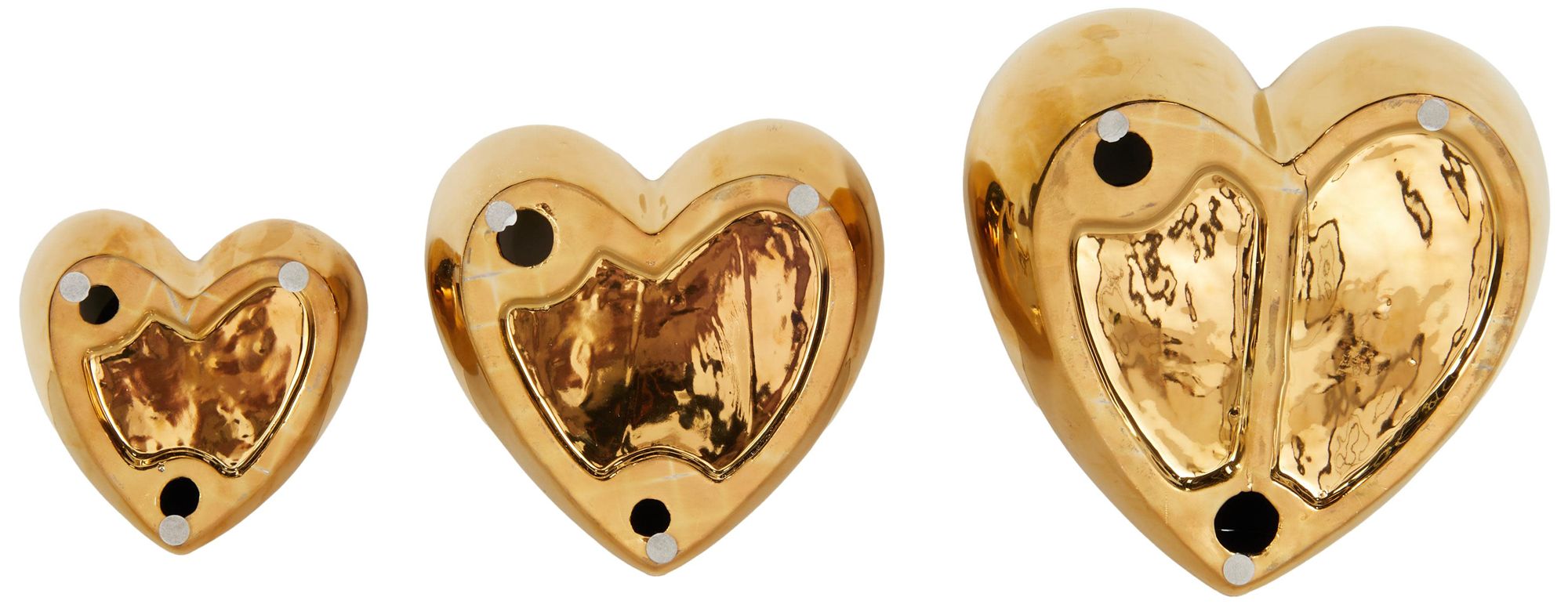 Image 5 Gold Ceramic Glam Wall Decor, S/3 10", 8", 6"H more views