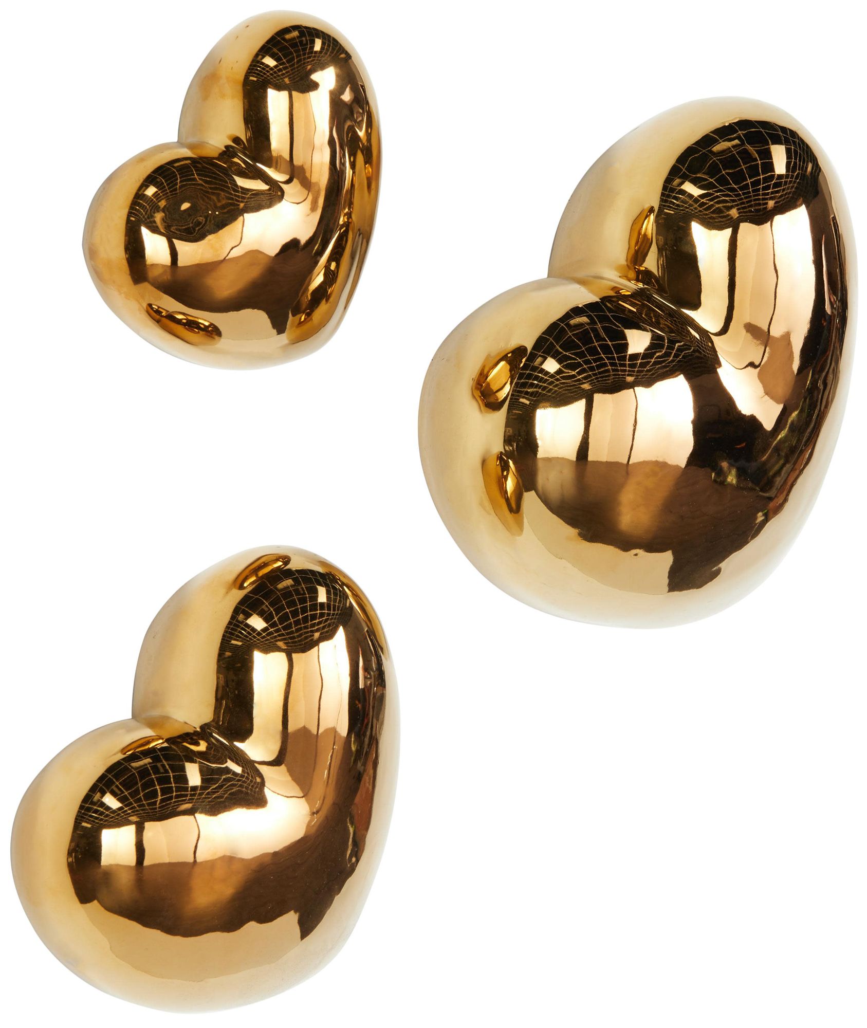 Image 6 Gold Ceramic Glam Wall Decor, S/3 10", 8", 6"H more views