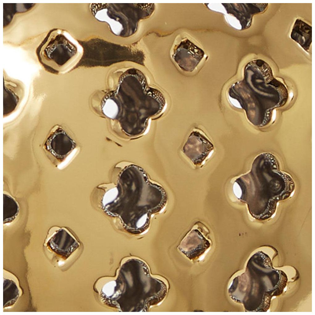 Gold Ceramic Traditional Decorative Jars, 10" x 10" x 18"