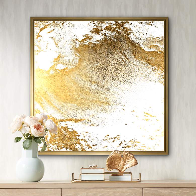 Image 1 Gold Clouds II 31 3/4 inch Square Canvas Wall Art