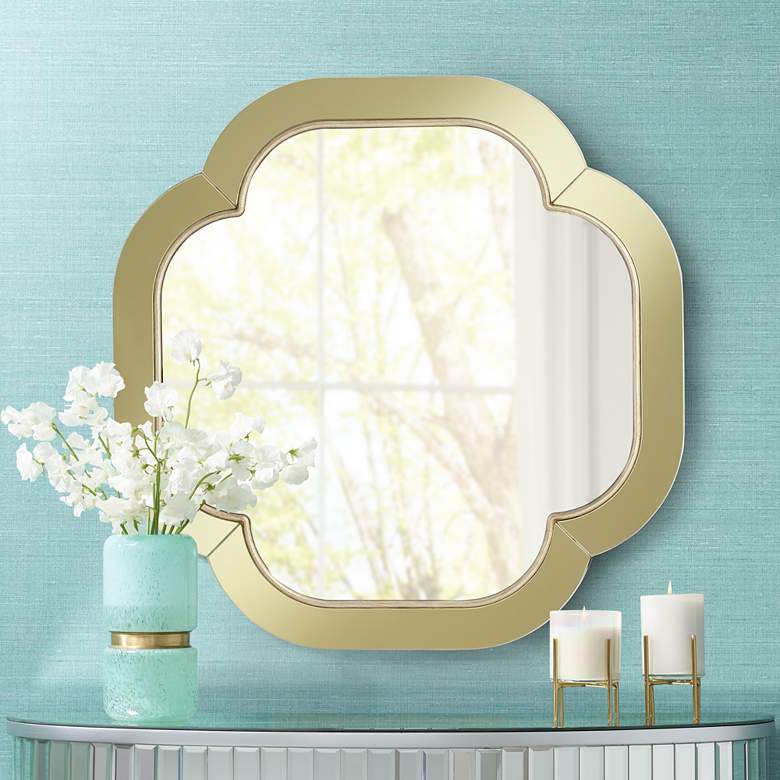 Image 1 Gold Clover 31 1/2 inch Square Wall Mirror