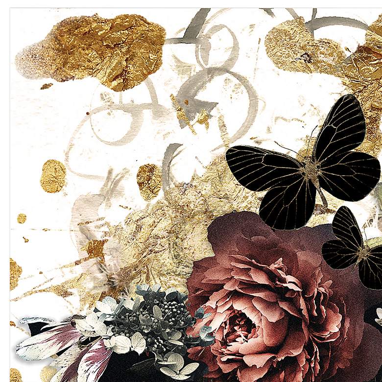 Image 3 Gold Covered 50 3/4"H Free Floating Glass Graphic Wall Art more views