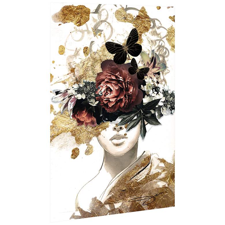 Image 4 Gold Covered 50 3/4"H Free Floating Glass Graphic Wall Art more views