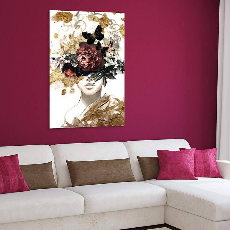 Image 5 Gold Covered 50 3/4"H Free Floating Glass Graphic Wall Art more views