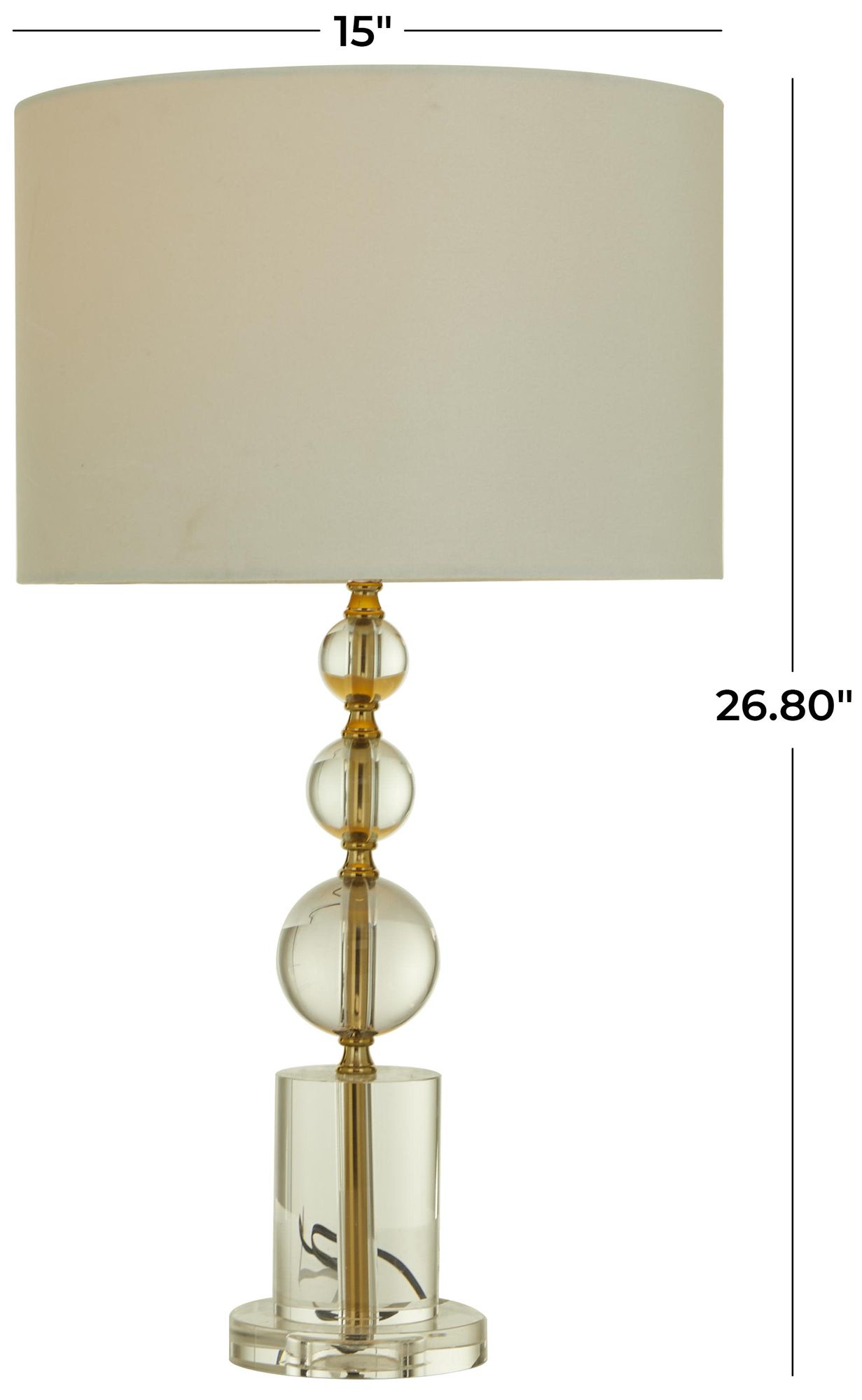 Image 7 Gold Crystal Glam Table Lamp, 15" x 15" x 27" more views